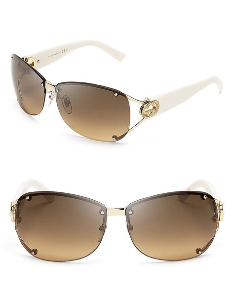 gucci white sunglasses women|gucci rimless sunglasses for women.